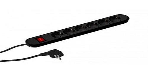 Prelungitor Bachmann SMART 6xCEE7/3 PC, cu intrerupator, lungime cablu 5m, H05VV-F 3G1.5, NEGRU, demontabil