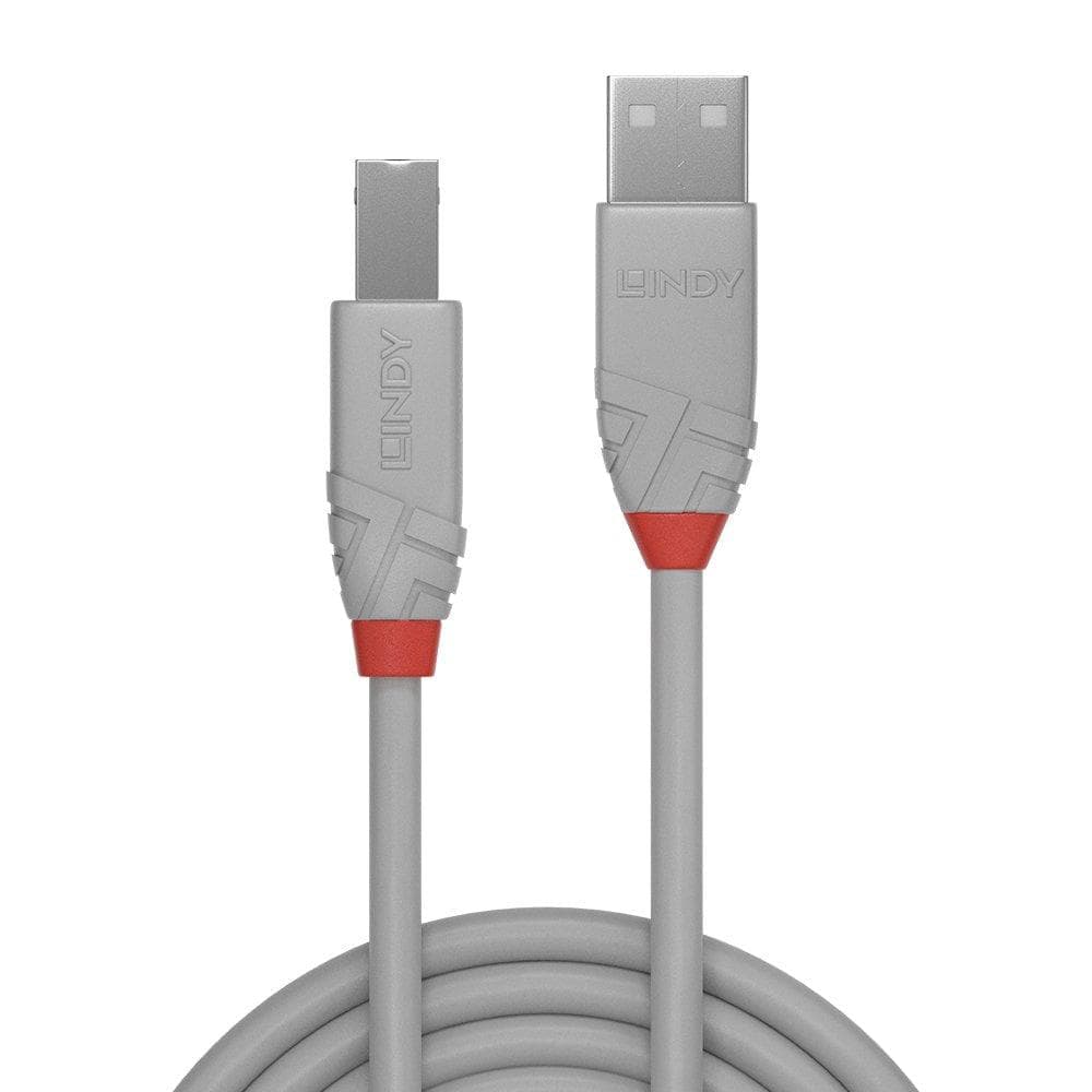 Cablu transfer Lindy LY-36681, USB 2.0 Type A to B, 0.5m, Anthra Line — miniatură