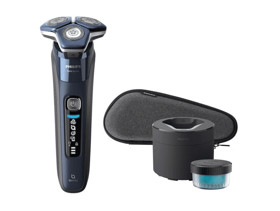 Aparat de ras PHILIPS Shaver Seria 7000 S7885/50, Acumulator, Autonomie 60 min, SkinIQ, Albastru , L x A x I (mm) 160x162x245