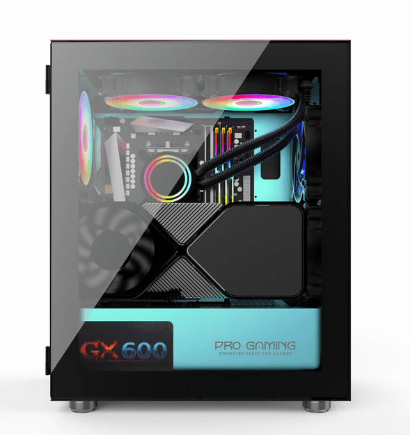 Carcasa PRO GAMING MYRMIDON, RGB, Mini Tower, Verde — miniatură