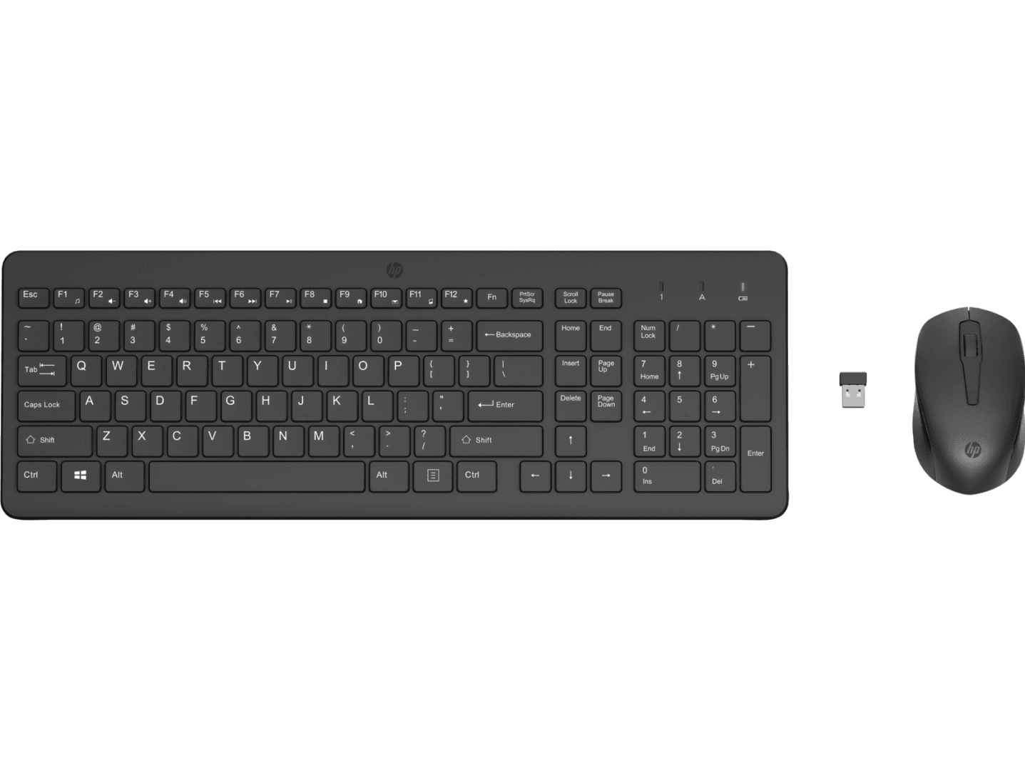 Kit wireless tastatura si mouse HP 330, taste numerice, negru
