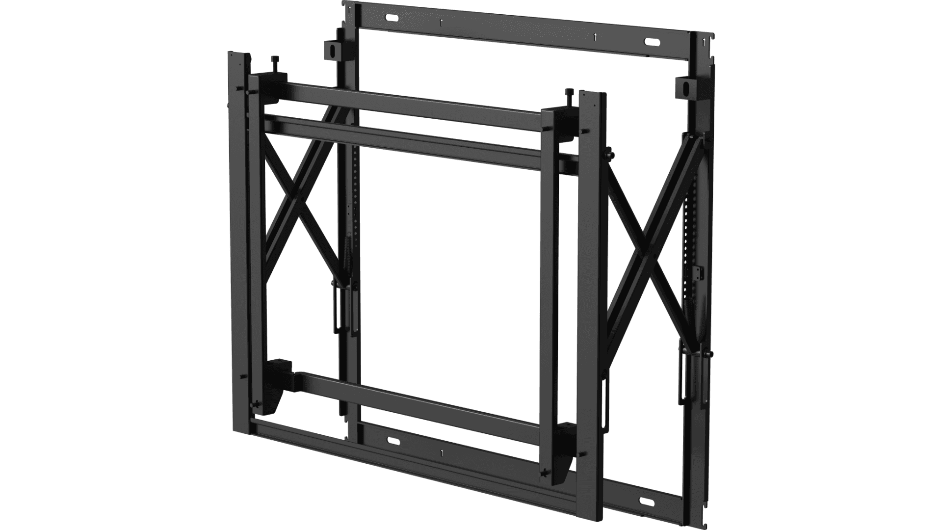Suport perete videowall Hikvision DP-D2X46XXX-1X1-Q1-SW-Q0.6-TY pentru ecran LCD 46", VESA: 600 mm × 400 mm, structură solidă din oțel laminat la rece (SPCC), funcție specială Front-Maintenance (acces facil din față prin sistem pop-out pentru mentenanță fără demontare), vopsit în câmp electrostatic