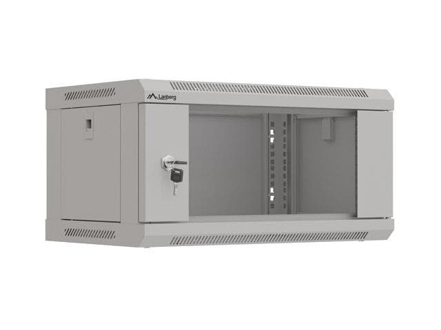 Dulap rack de perete 19", 4U, 540x350 mm, usa din sticla, gri,
