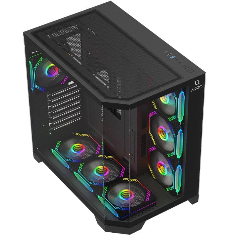 Carcasa AQIRYS Titan, RGB, Mid Tower, Black