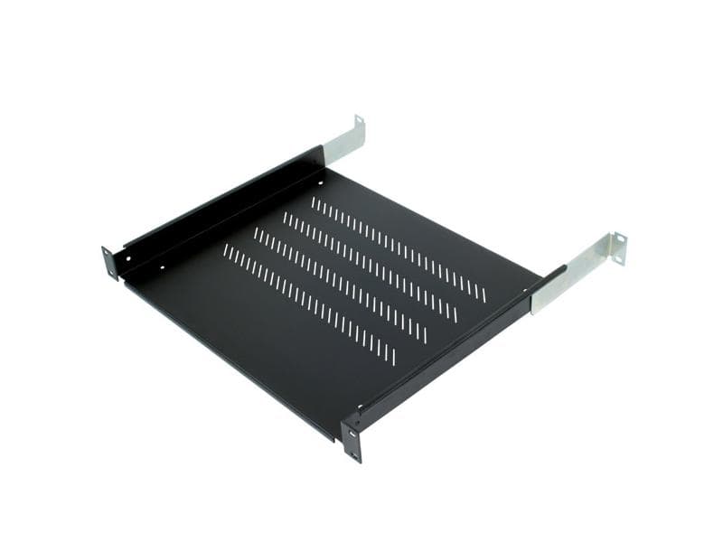 Raft fix perforat Triton 19" 1U/650 capacitate incarcare 80kg, negru