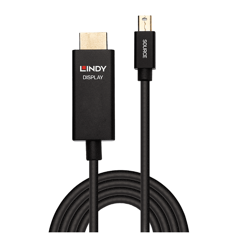 Cablu Lindy 1m Mini DP la HDMI (HDR) — miniatură