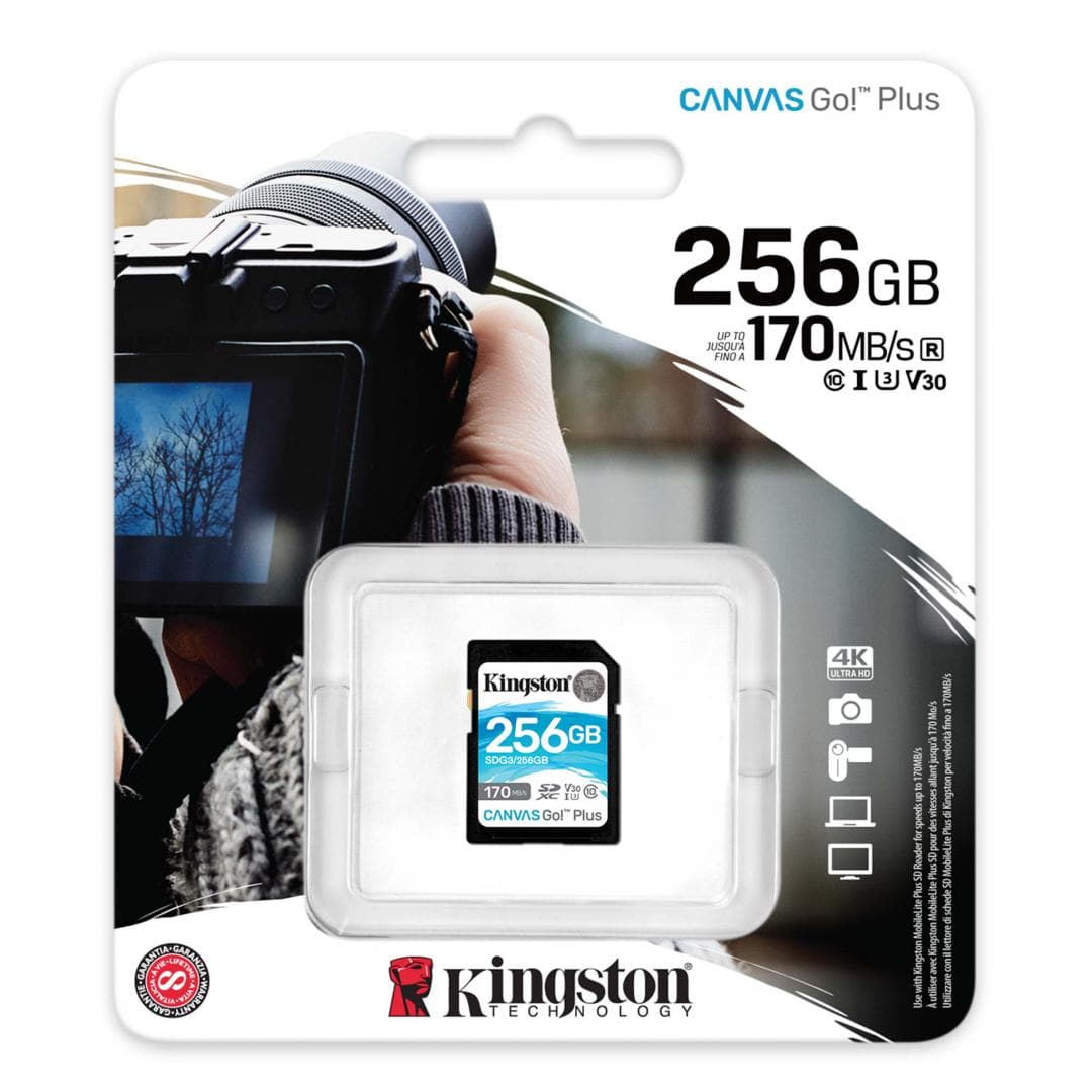 Card de Memorie SDXC Kingston Canvas GO Plus, 256GB, Class 10 — miniatură