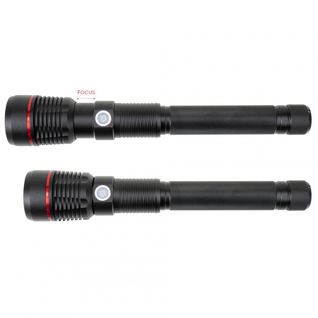 Lanterna PNI Adventure F450 din aluminiu cu focus si functie BOOST, led 20 W, 1500 lm pana la 450 m, IPX5, power bank cu iesire USB, incarcare prin micro USB, acumulator 4400 mAh inclus, functioneaza 10 ore continuu. — miniatură