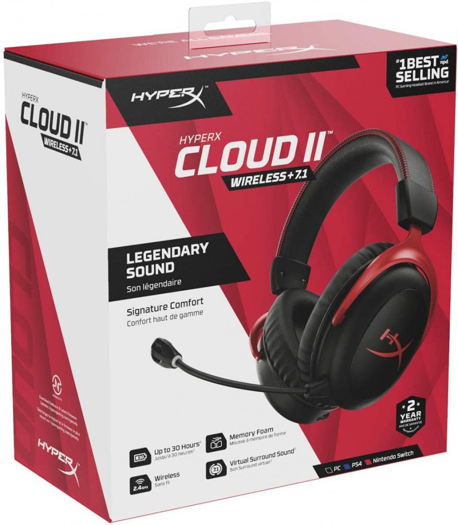 Casti Gaming Head-band HyperX Cloud II Wireless, Wireless, noise-canceling, Multicolor — miniatură