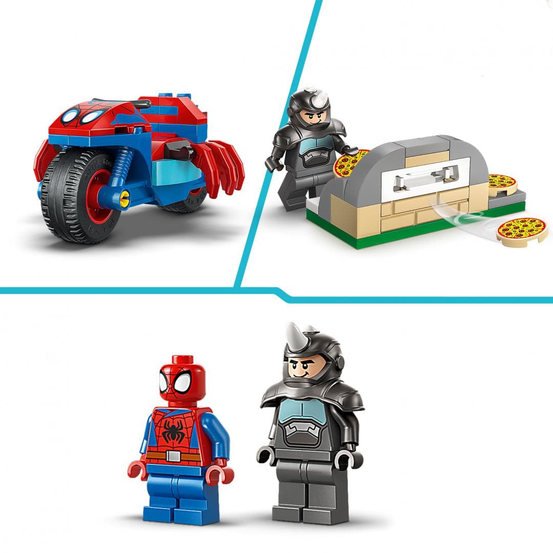 SPIDEY PE MOTOCICLETA VS RHINO LEGO11206 — miniatură