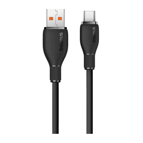 Cablu alimentare si date Baseus Pudding, Fast Charging pentru smartphone, USB la USB-C 100W, lungime cablu 1.2m, negru — miniatură