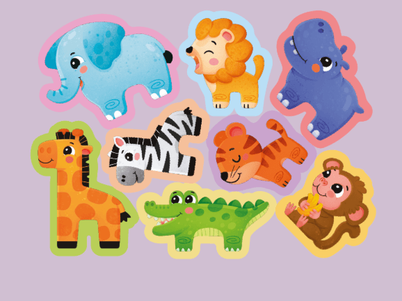 PUZZLE DIN SPUMA EVA,  ANIMALELE DIN SAFARI, PUEDO