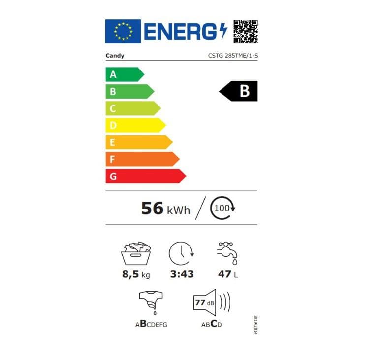 Masina de Spalat Verticala Candy CSTG 285TME/1-S TL, A, 8,5 kg, 1200, BPM motor, BTOUCH, MPS, NFC, White — miniatură