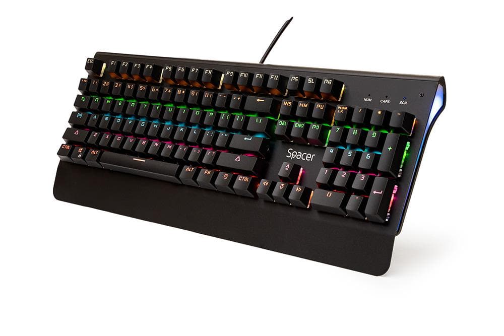 Tastatura Mecanica Gaming SPACER SPKB-MK-01, RGB, USB, Negru — miniatură