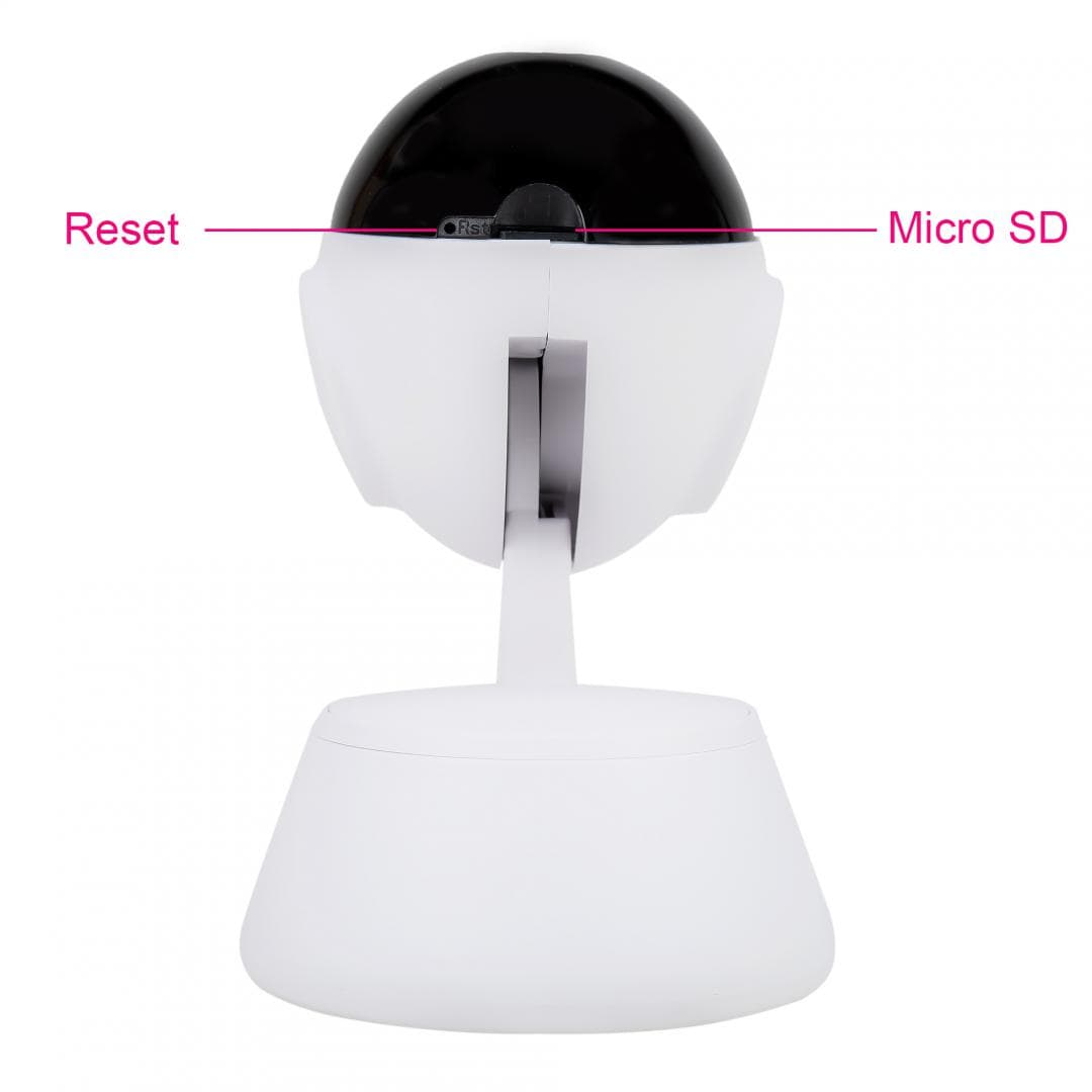 Camera supraveghere video PNI IP720LR 1080P 2 MP cu IP P2P PTZ wireless, slot card microSD, lentila: 3.6mm, Compresie imagine: H.264, Microfon integrat, Difuzor integrat, Wireless: 2.4 Ghz 802.11b/g/n, IR: 10-15m, MicroSD maxim 64GB (cardul nu este inclus). — miniatură