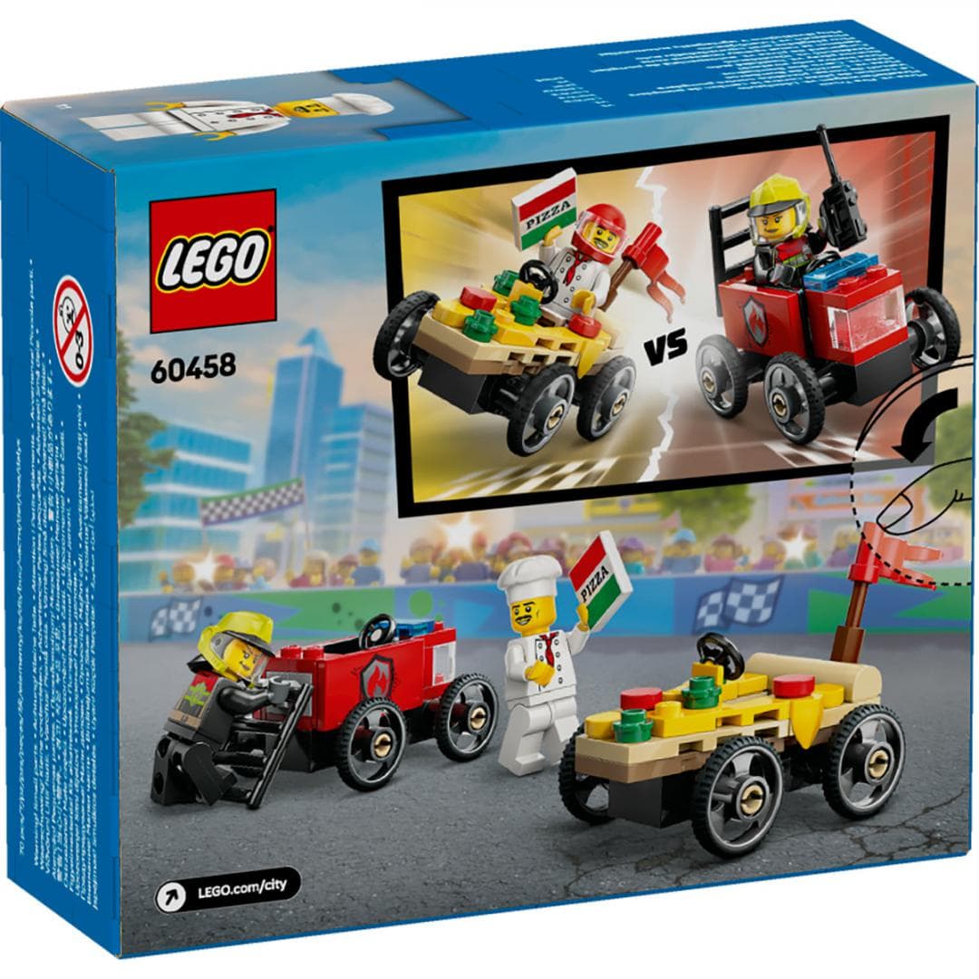 PACHET DE CURSE FURGONETA DE PIZZ VS. CAMION DE POMPIERI, LEGO 60458 — miniatură