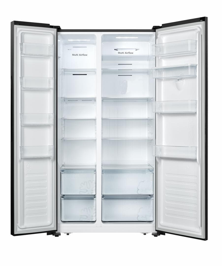 Side by Side HEINNER HSBS-HS519NFBKWDE++, No Frost, 519 L, Clasa E, Dozator apa, Negru — miniatură