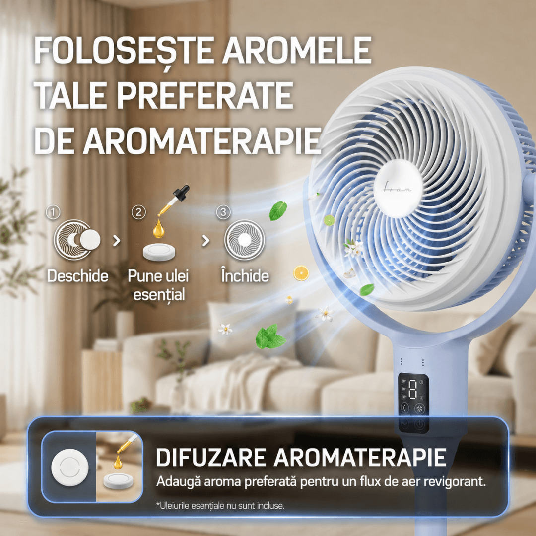 VENTILATOR CU PICIOR FRAM FSF-MAT24DC-BL — miniatură