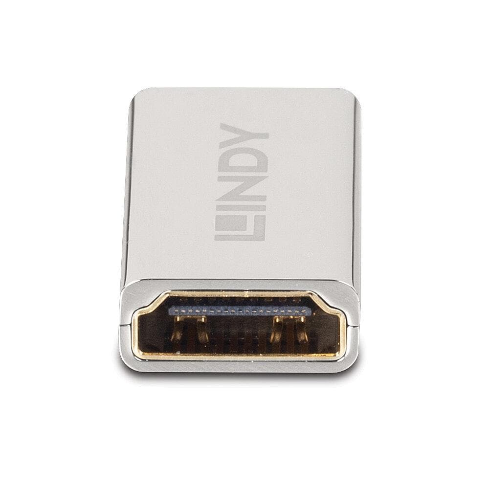 Adaptor Lindy HDMI 2.1, conector A HDMI Female, conector B HDMI Female, latime de banda suportata 48Gbps, rezolutie maxima 8K UHD 7680x4320@60Hz 4:4:4 10-bit, gri — miniatură
