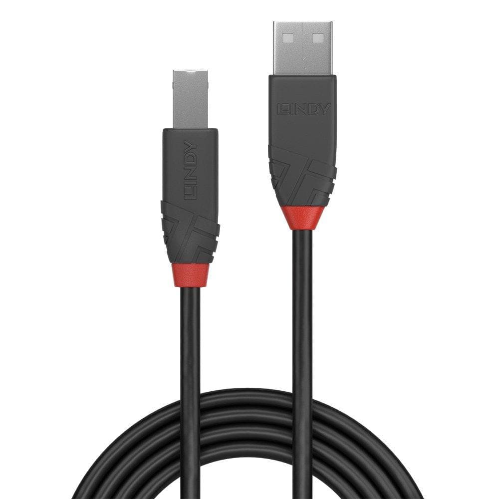 Cablu transfer Lindy LY-36676, USB 2.0 Type A to B, 7.5m, Anthra Line — miniatură