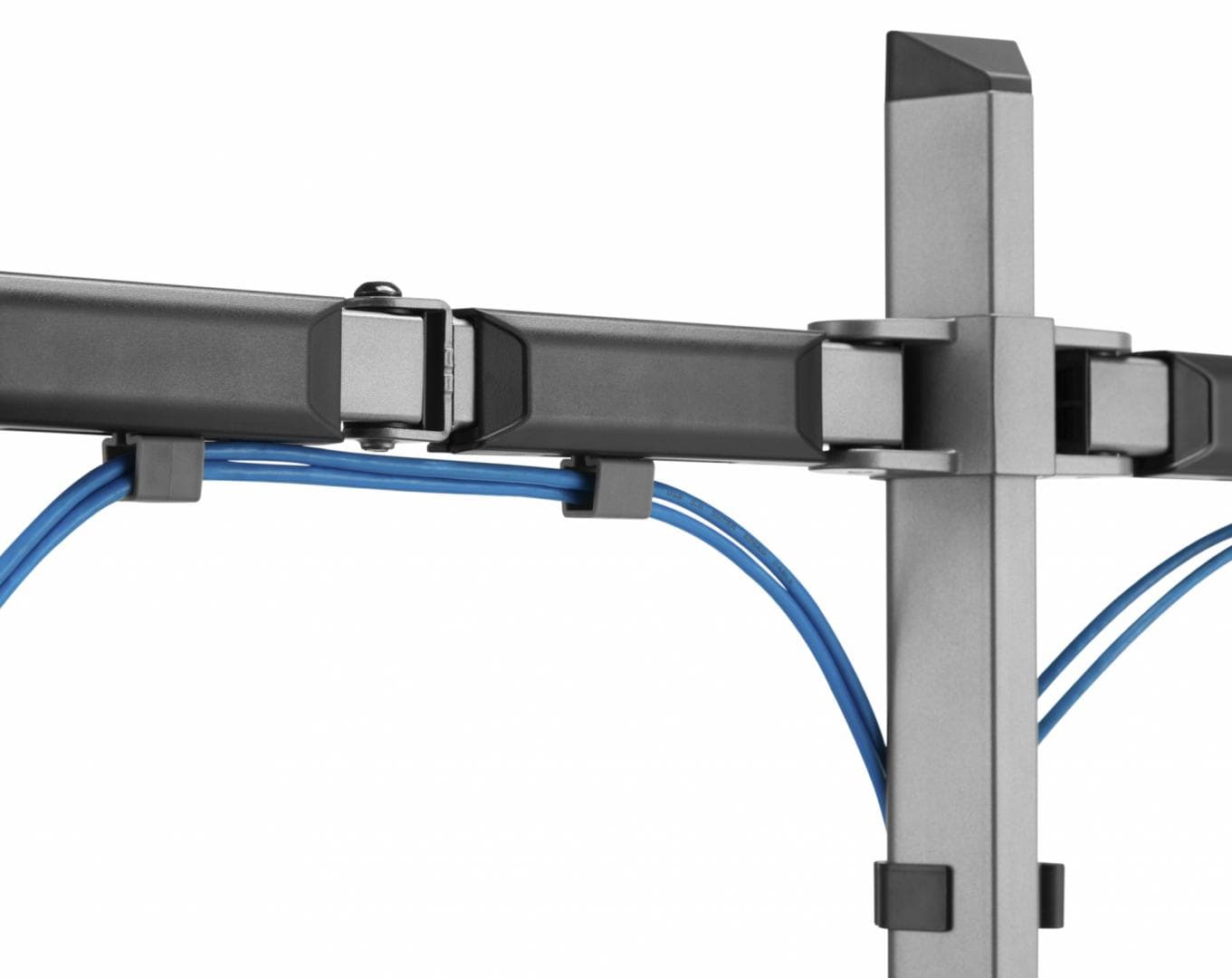 Suport 2 monitoare Serioux MM55-C024, compatibilitate dimensiune ecran 17"-32", greutate maximă suportata: (per ecran): 9kg, VESA: 75x75, 100x100, inclinare: +70°~-70°, pivotare: +90°~-90°, rotația ecranului: + 180°~-180°, instalare: clemă, grommet — miniatură