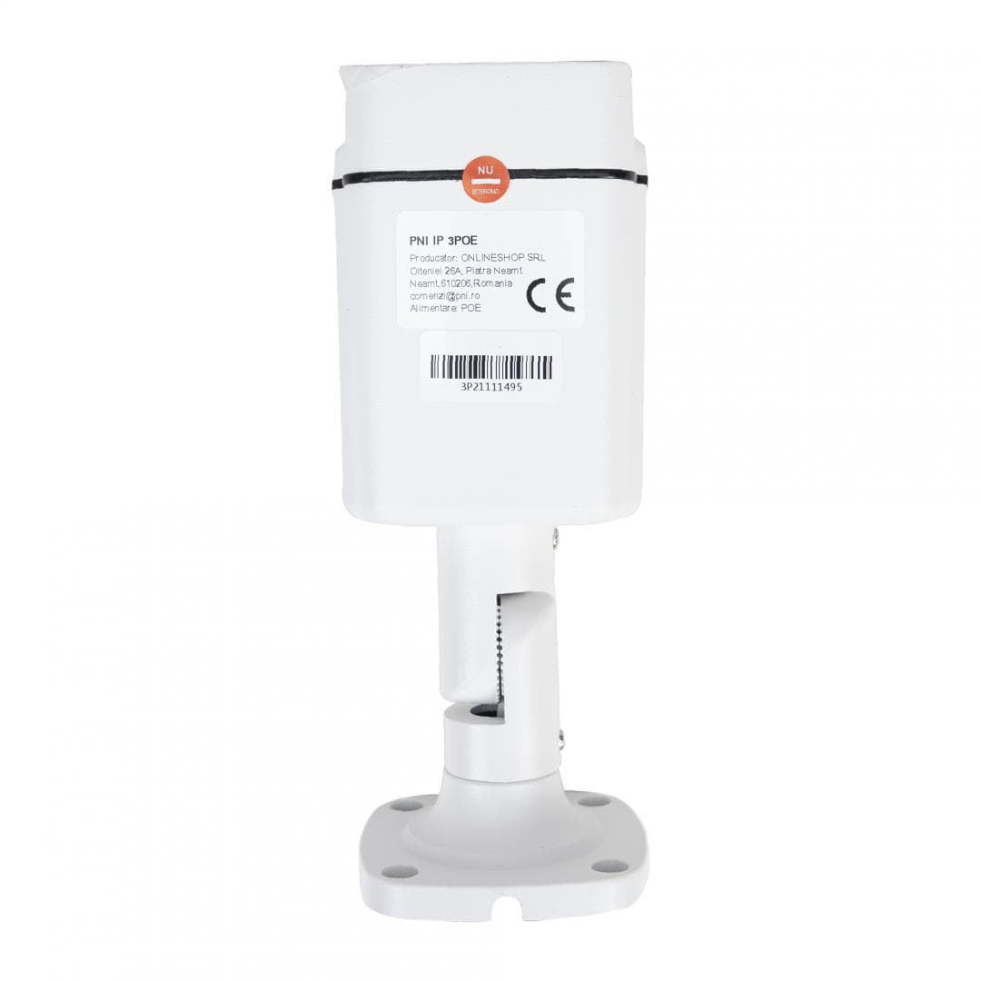 Camera supraveghere video PNI IP3POE cu IP, 3MP, de exterior IP66, microfon incorporat, compatibila cu sistemul de supraveghere POE PNI House IPMAX POE 3 si PNI House IPMAX POE 3LR, Rezolutie senzor: 3mp, Rezolutie: 2304x1296px, lentila: 3.6MM, Compresie imagine: H.265AI / H.265+, Microfon — miniatură