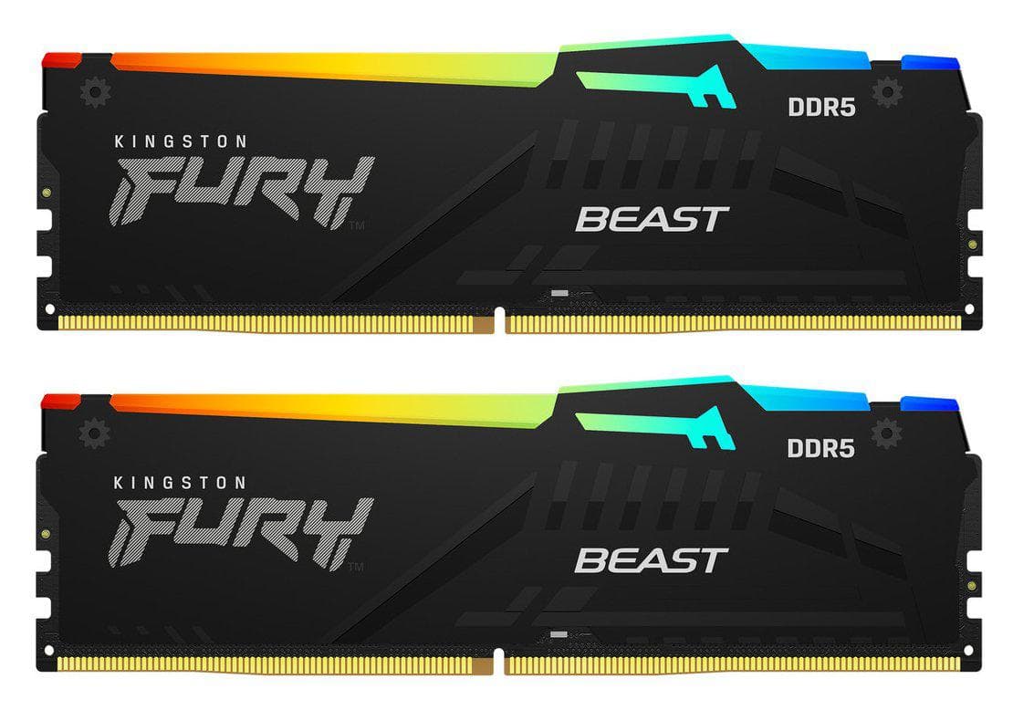 Memorie RAM Kingston FURY Beast RGB, 64GB DDR5, 6000MHz, CL30