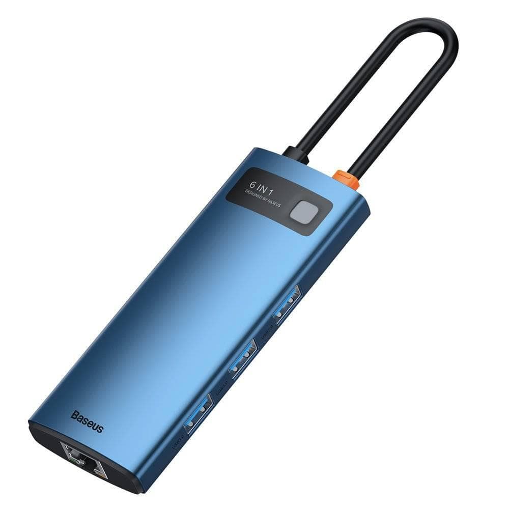 Docking station BASEUS Metal Gleam, USB Type-C, 100W, Gri — miniatură
