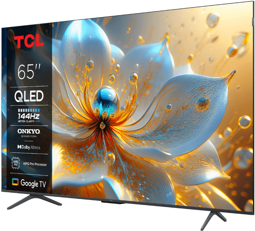 Televizor TCL QLED 65T8C, 164 cm, Smart Google TV, 4K Ultra HD, 144Hz, Onkyo — miniatură