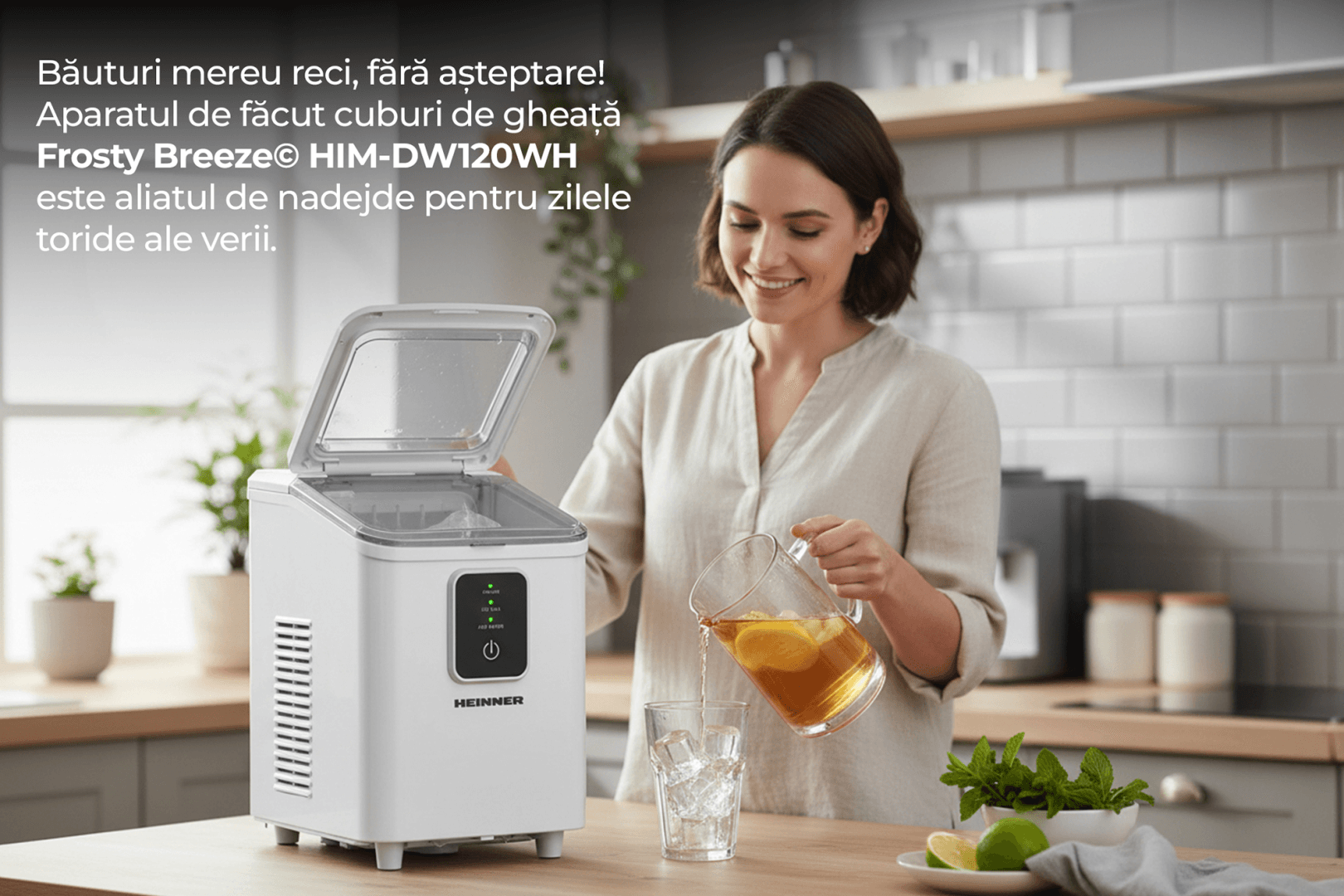 Mașină de cuburi gheață HEINNER Frosty Breeze HIM-DW120WH — miniatură