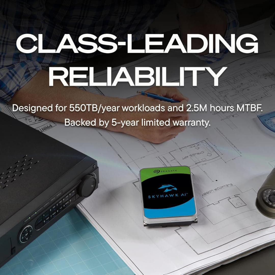 HDD Surveillance Seagate SkyHawk AI, 32 TB, 7200 rpm, 512 MB, SATA III — miniatură
