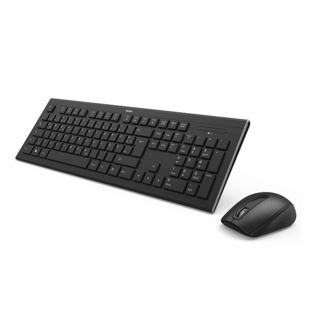 Kit Wireless tastatura si mouse HAMA Cortino, taste numerice, negru — miniatură