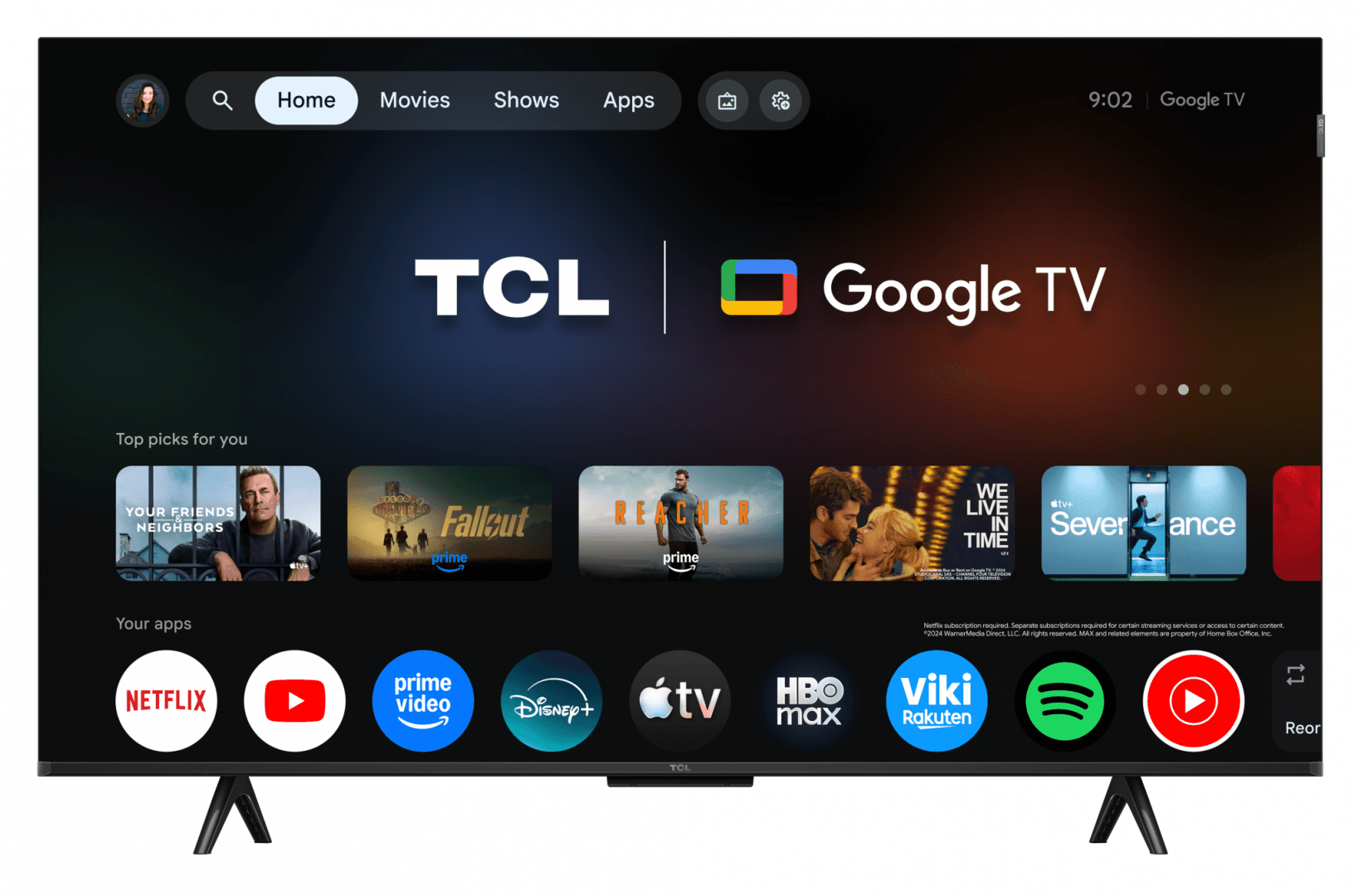 Televizor TCL QLED 43QLED780L, 108 cm, Smart Google TV, 4K, (Model 2026) — miniatură