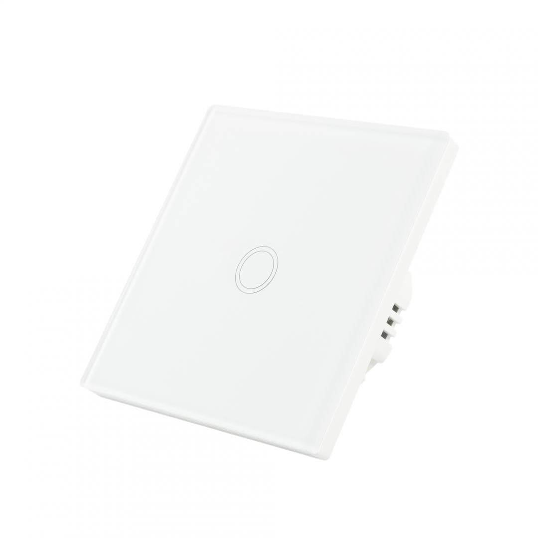 Intrerupator cu touch PNI SH101 alb cu LED indicator cu panoul frontal din sticla temperata transparenta, iar carcasa din spate rezistenta la foc. Poate fi utilizata la o putere maxima de 100W pentru becurile cu LED, iar pentru becurile clasice de maxim 200W, dIMENSIUNI: 86 X 86 X 34 mm, Butoane — miniatură