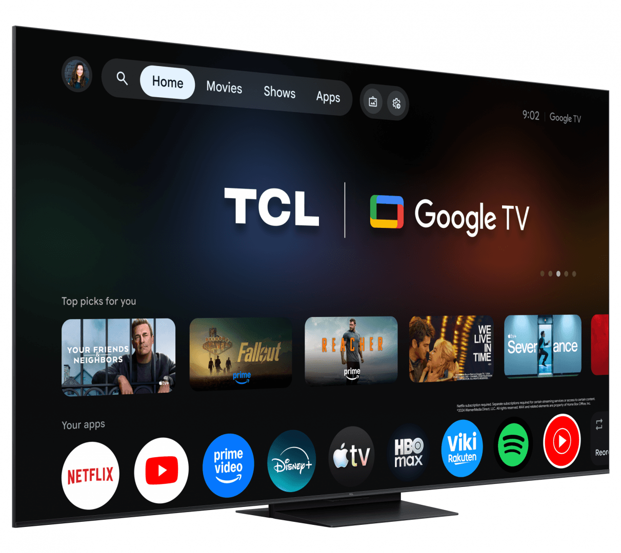 Televizor TCL SQD-MiniLED 85MSQLED80L, 214 cm, Smart Google TV, 4K, Onkyo (Model 2026) — miniatură