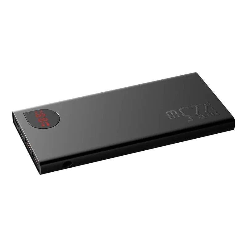 Baterie externa Baseus Adaman Metal, 10000mAh, PD 3.0 + QC 3.0 22.5W, 2 x USB; 1 x USB Type-C, digital display pt. status baterie, total 3A, negru — miniatură