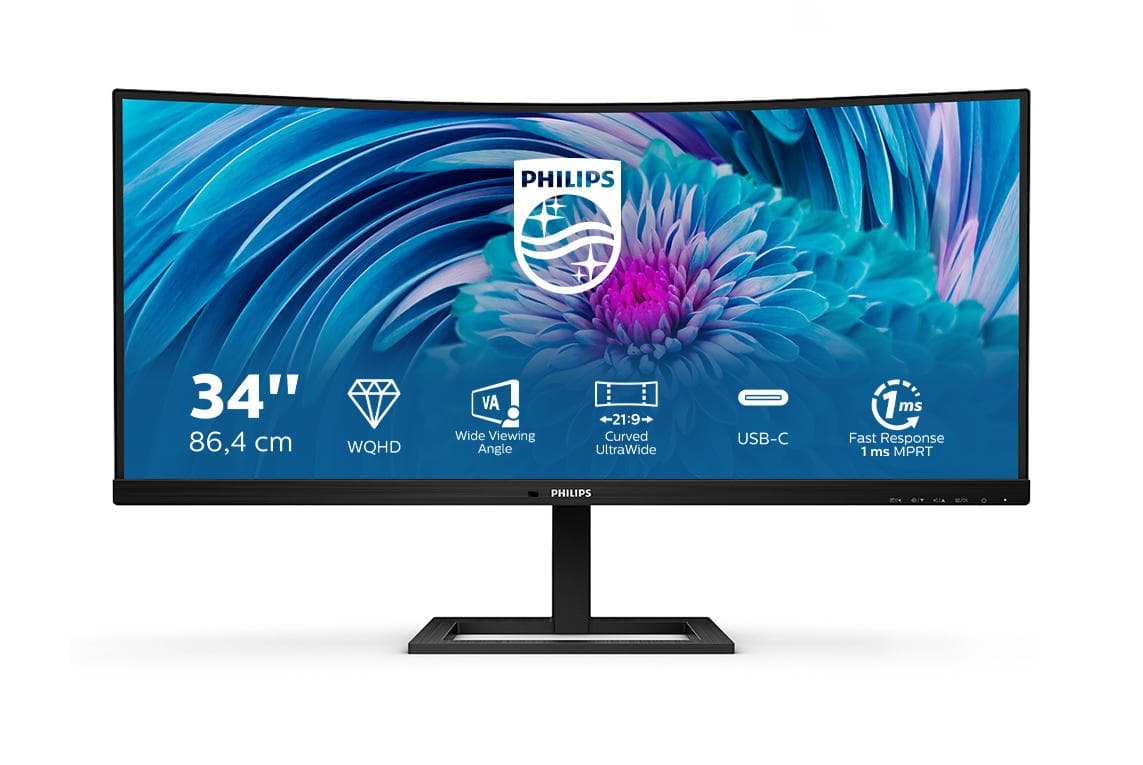Monitor Consumer Philips 346E2CUAE/00, 34", 3440 x 1440 pixeli, Black
