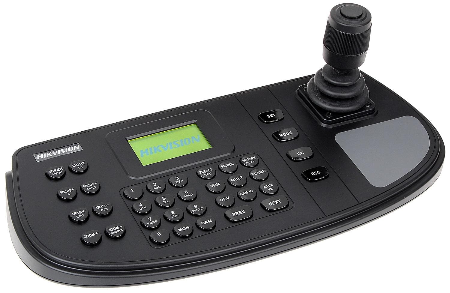 Tastatura Hikvision, DS-1006KI; 128 x 64 pixel screen displays all important information, 1 × USB 2.0, Serial Interface:RS-232, RS-422, RS-485, dimensiuni:435 × 193 × 110 mm, greutate:≤ 1 kg.