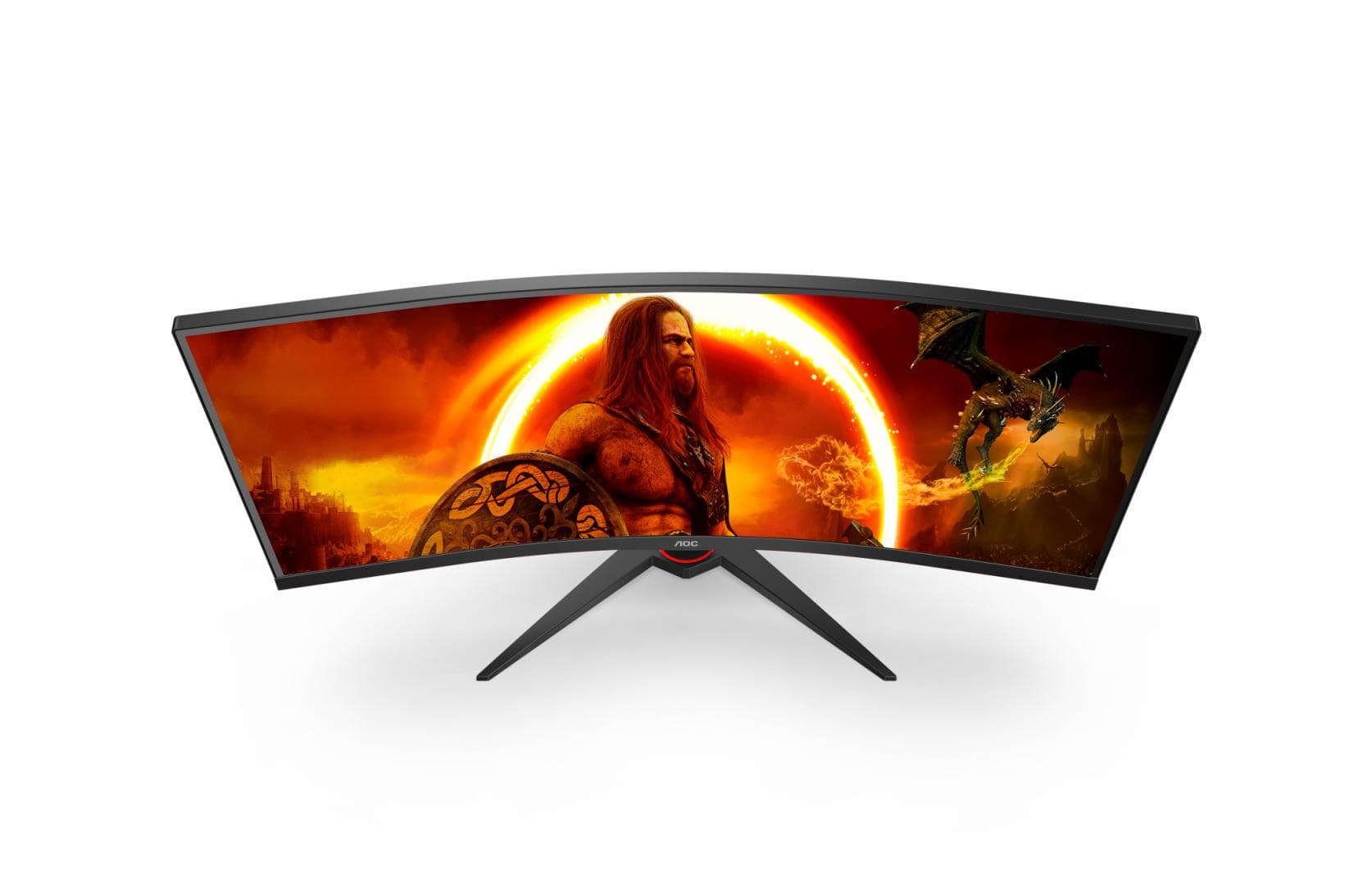 Monitor Gaming AOC CU34G2XE/BK, 34", 3440 x 1440 pixeli, Black, Red — miniatură