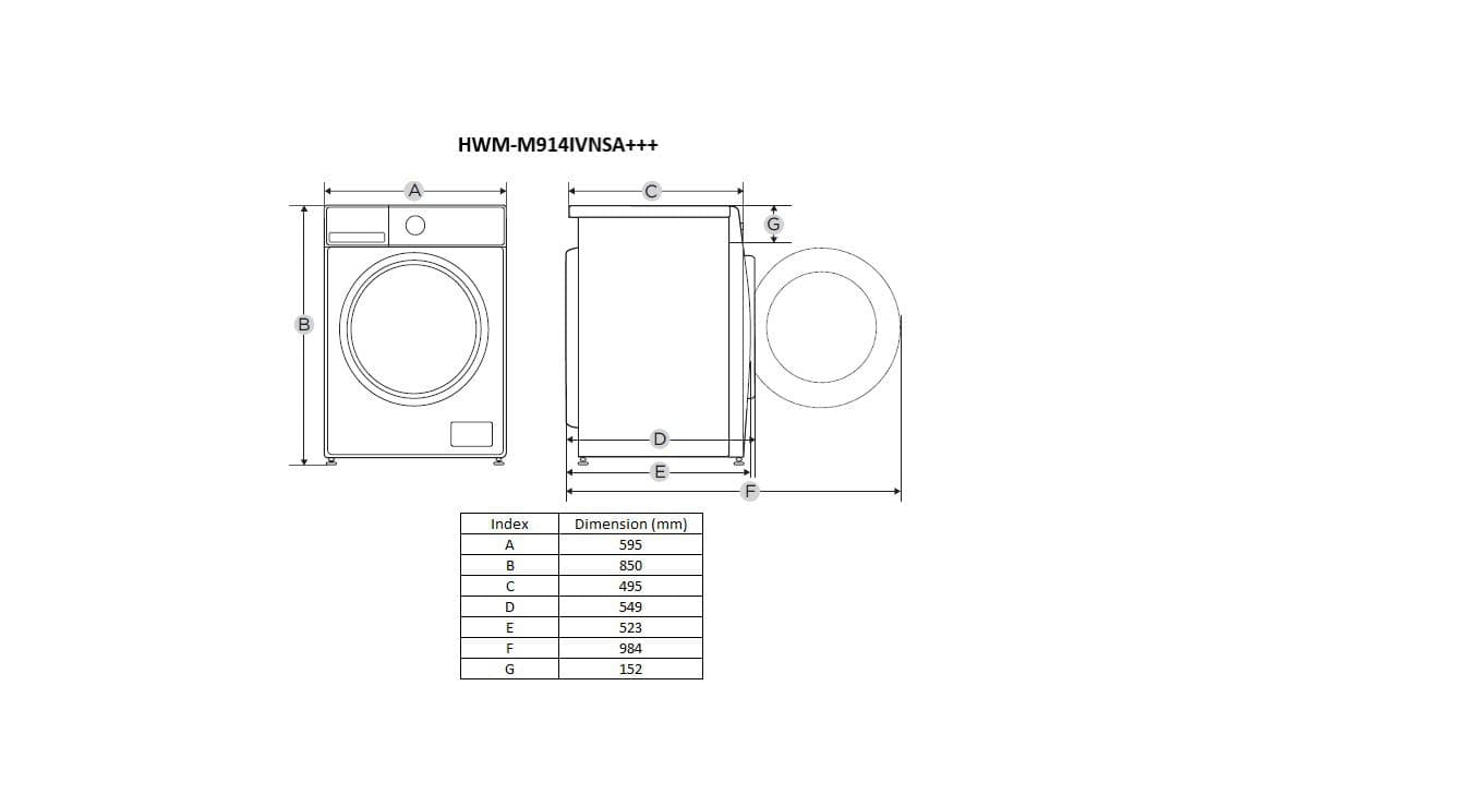 Masina de spalat rufe HEINNER HWM-M914IVNSA+++, 9 kg, 1400 rpm, Clasa: A, Argintiu — miniatură