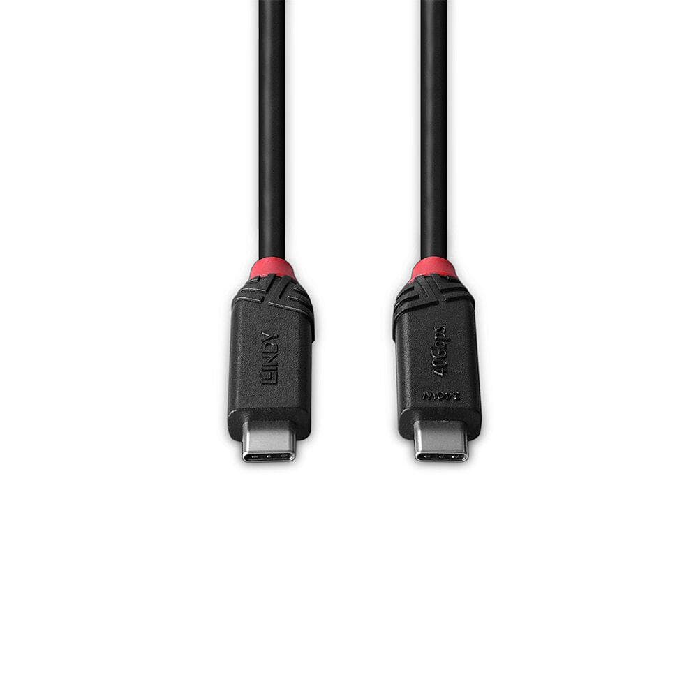 Cablu Lindy 2m USB4 240W Type C, 40 Gbps, Black Line — miniatură