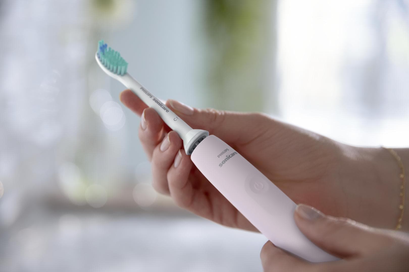 Periuta de dinti sonica electrica PHILIPS Sonicare Seria 2100 HX3651/11, 31000 miscari/minut, Cronometru Quadpacer si SmarTimer, Design ergonomic subţire, 1 capat de periere, Roz, L x A x I (mm) 109x63x220 — miniatură