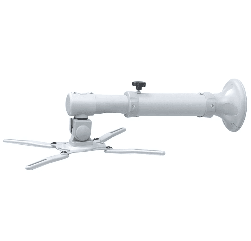 Suport pt videoproiector de perete Neomounts BEAMER-W050SILVER; suporta pana la 12kg, tip reglare full motion, tilt 90°, swivel 360°, distanta fara de perete, 37-47 cm, argintiu. — miniatură
