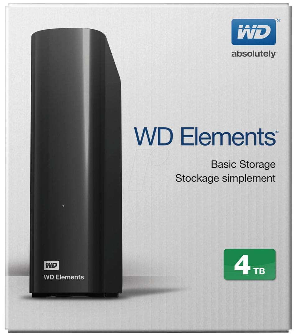 HDD Extern WD Elements, 4TB, 3.5", negru, USB 3.0 — miniatură