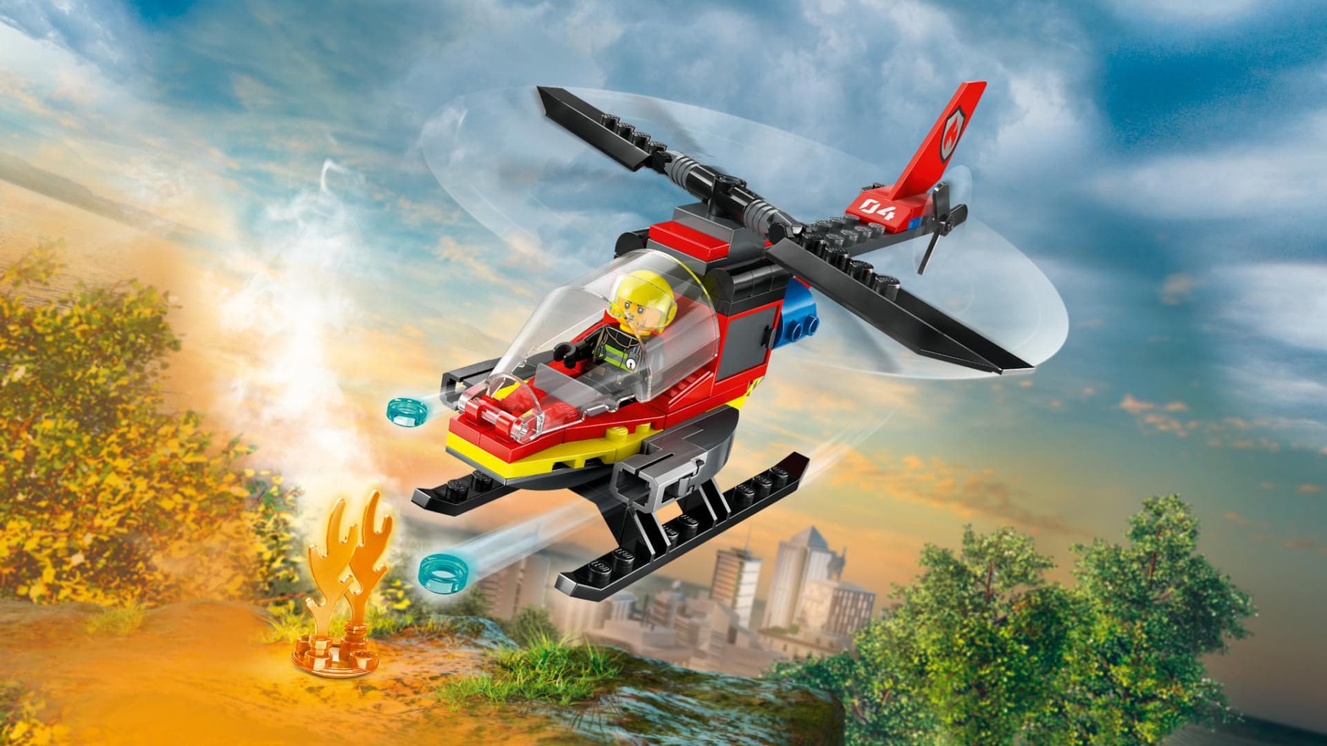 ELICOPTER DE POMPIERI, LEGO 60411 — miniatură
