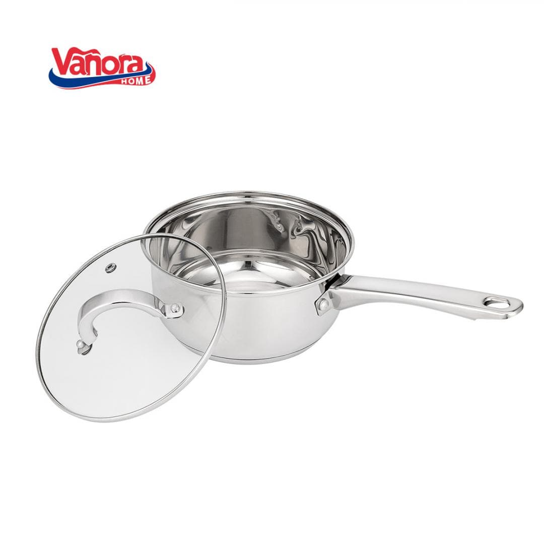 CASEROLA INOX CU CAPAC 16x7.5 CM, 1.5 L, MIKA — miniatură