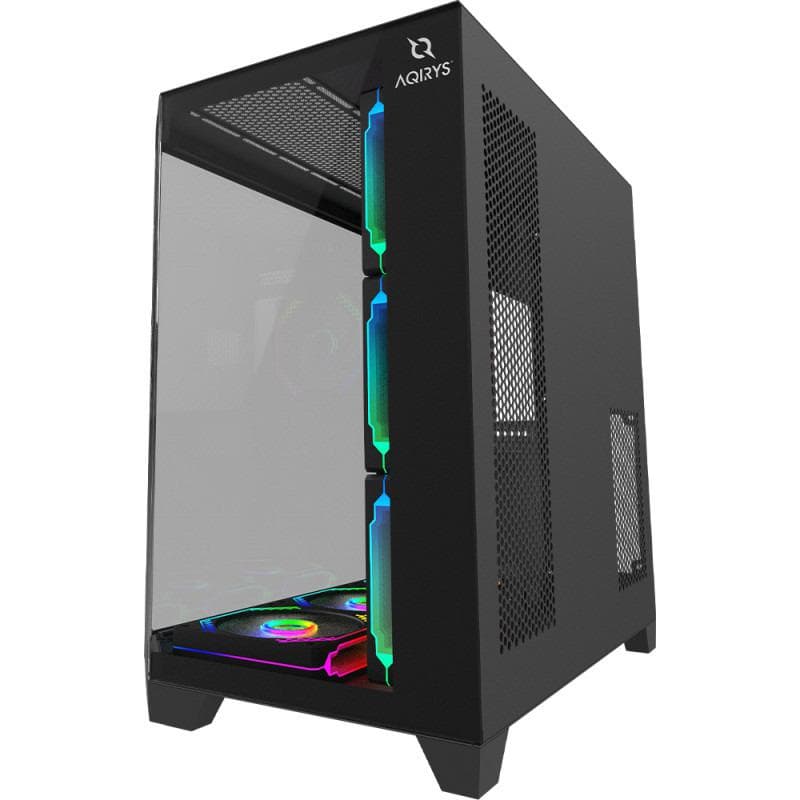 Carcasa AQIRYS Titan, RGB, Mid Tower, Black — miniatură