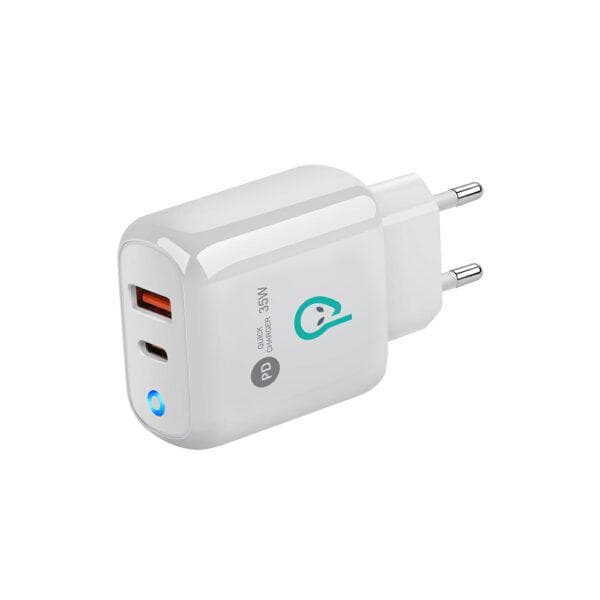 Incarcator retea SPACER SPAR-DUOQ-02, 35W, 2 porturi, alb — miniatură