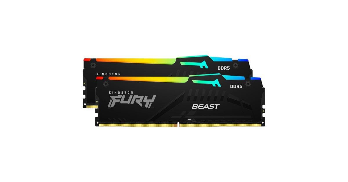 Memorie RAM Kingston FURY Beast RGB, 16GB DDR5, 6000MHz, CL30