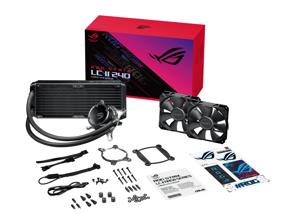 Cooler Procesor ASUS ROG STRIX LC II 240, Lichid, 12 cm, 2 ventilatoare, aRGB — miniatură
